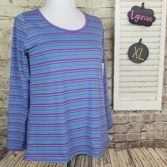 Baby Blue and Orchid Long Sleeve Tee - Picture 1 of 7